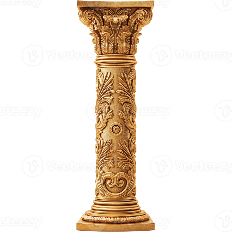 Isolated Luxury Golden Arch with Classic Column Illustration png