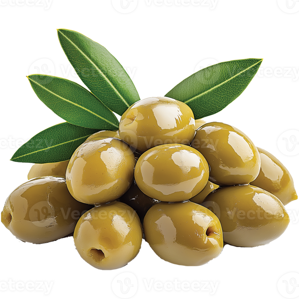 Isolated Olive Plant Featuring Green Olives png