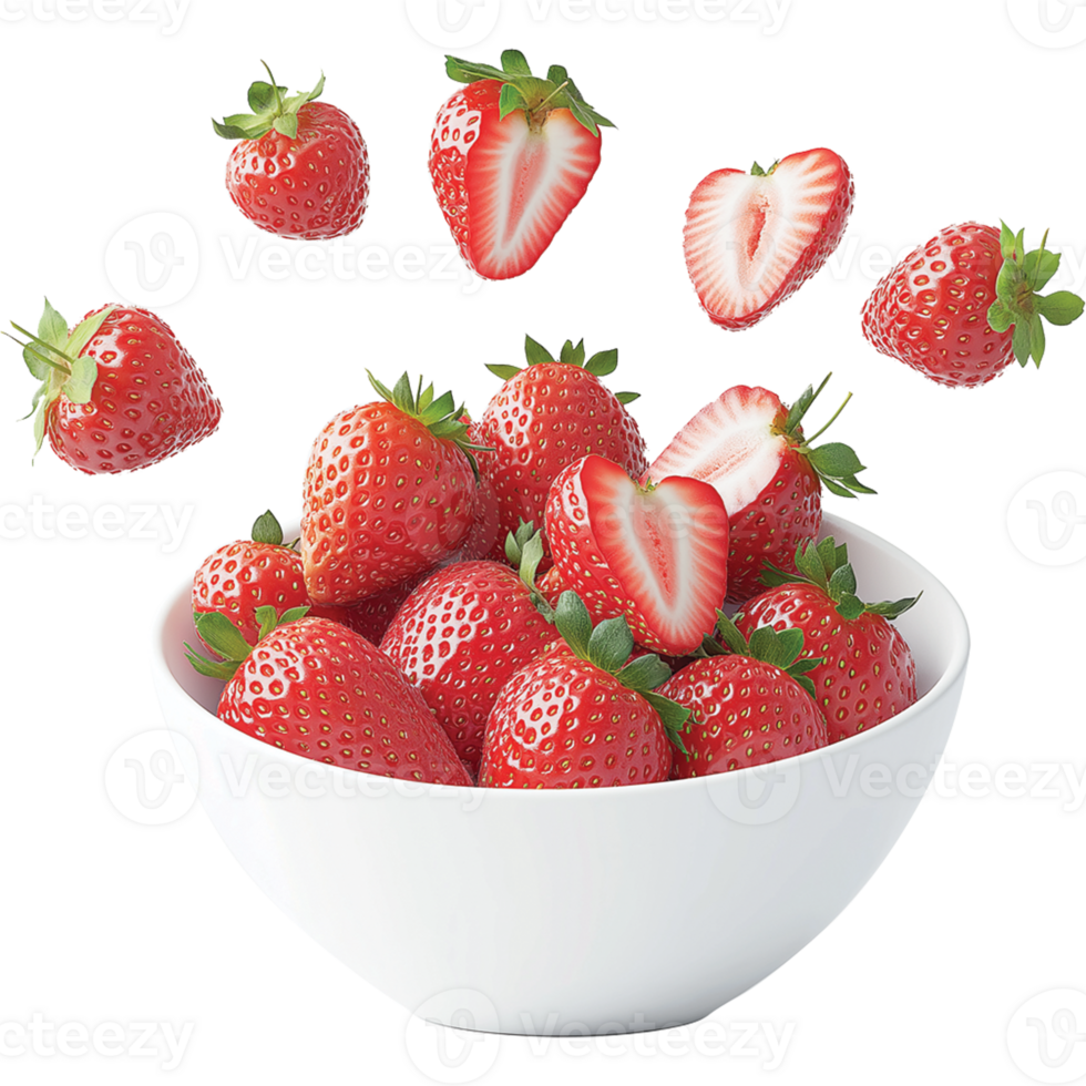 Lush Fresh Strawberry Fruit Isolated on White png