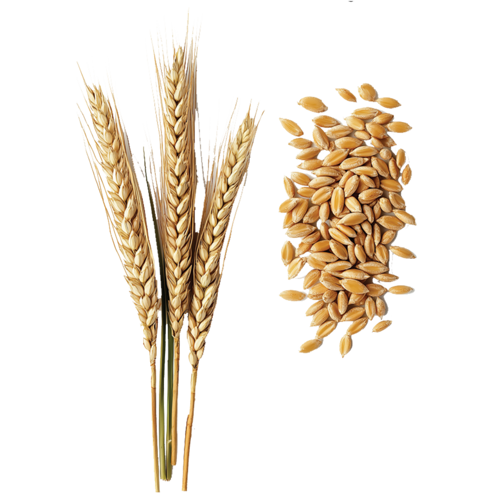 Wheat rye barley oat seeds isolated, wheat ears and wheat seed grain illustration, oats image png