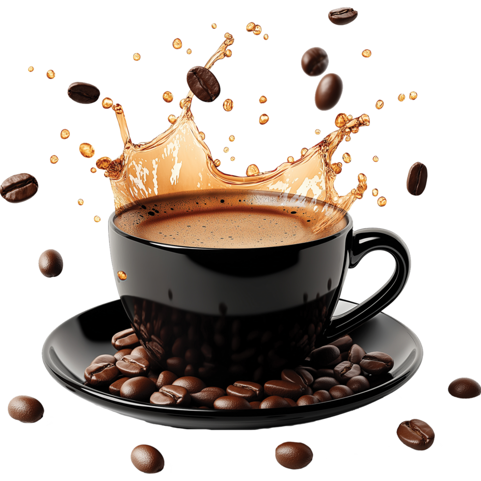 Isolated Coffee Bean and Coffee Cup for a Cozy Look png