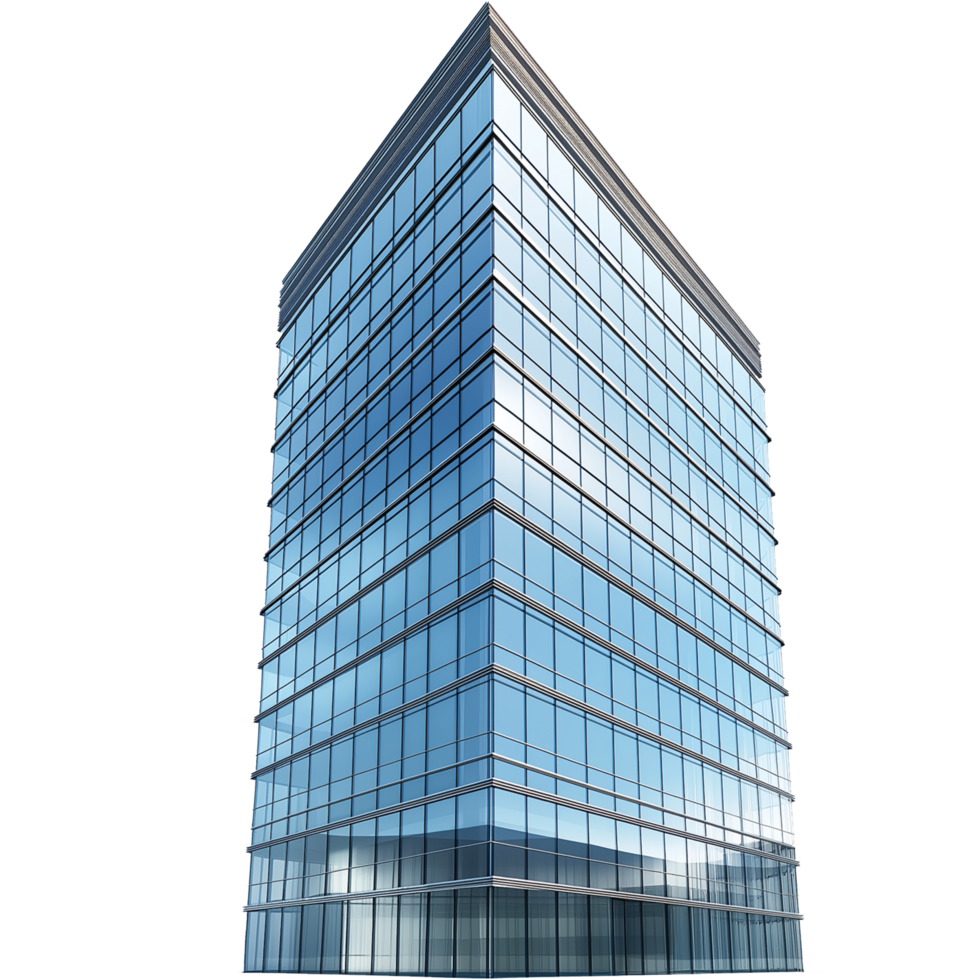Isolated Tall Glass Building with Contemporary Architecture png