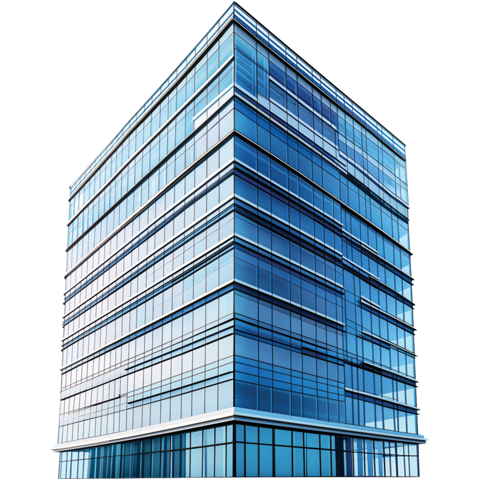 Glass Building Illustration Featuring an Isolated Structure png