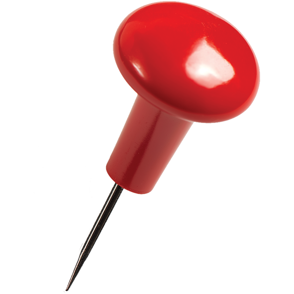Isolated Red Pushpin with Glossy Finish png