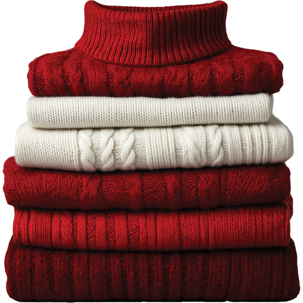 Stack of various sweaters isolated, Stack various cloth illustration, clothing fold image png