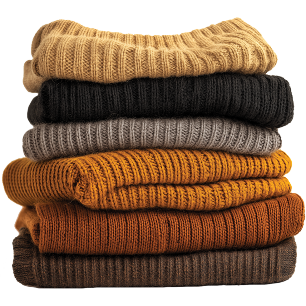 Clothing Stack Illustration with Diverse Fabrics png