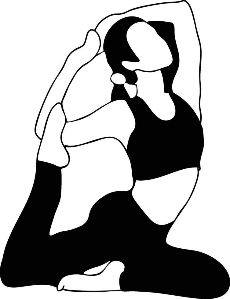 Graceful Yoga Pose - Strength, Flexibility, and Serenity in Minimalist Art vector