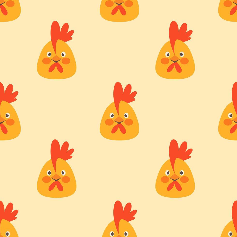 Baby seamless pattern with cute chickens vector