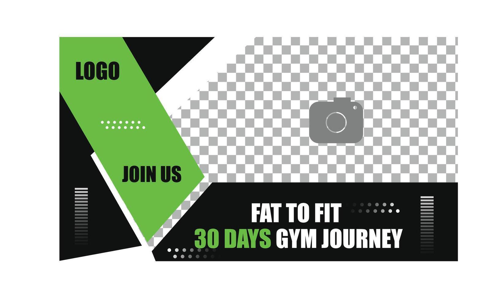 A flyer for a gym with the words fat to fit 30 days gym journey vector