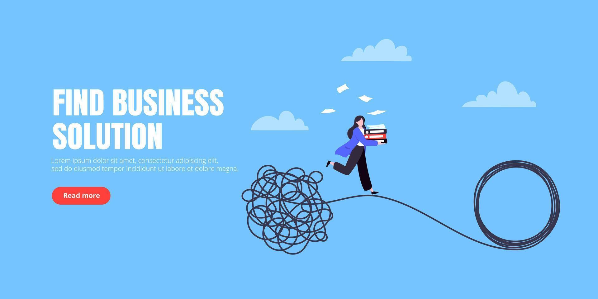 Understanding problem solution simplify challenge business concept. vector