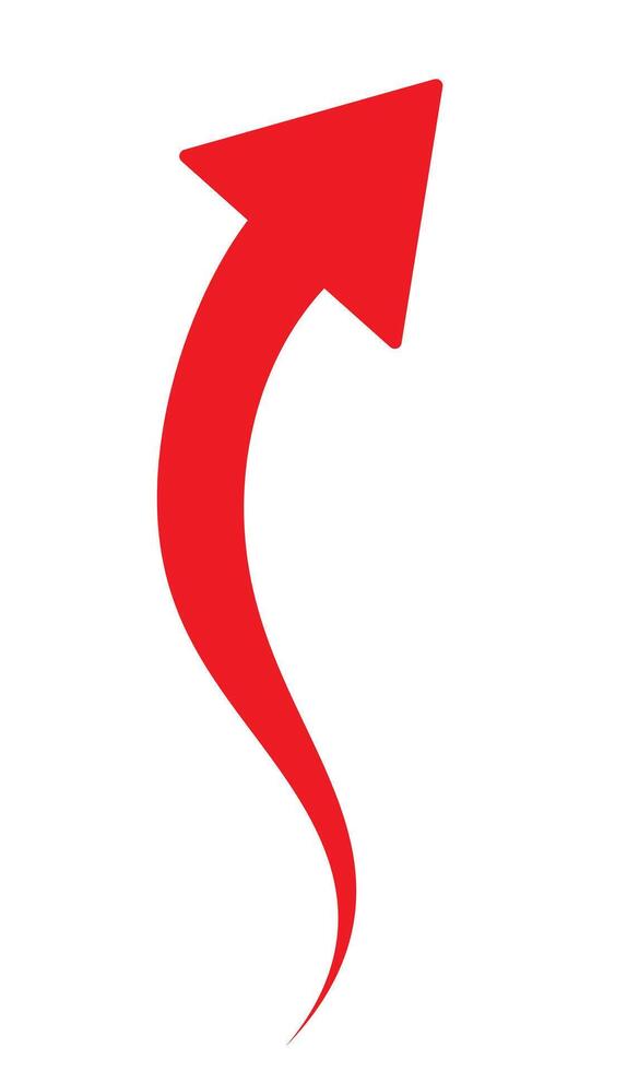 Growing Red Arrow up. Concept of sales symbol icon vector