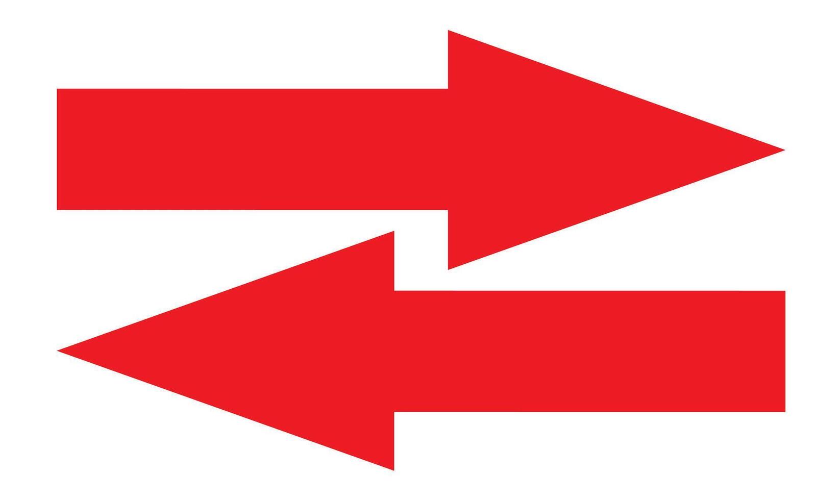 two red arrows pointing in opposite directions vector