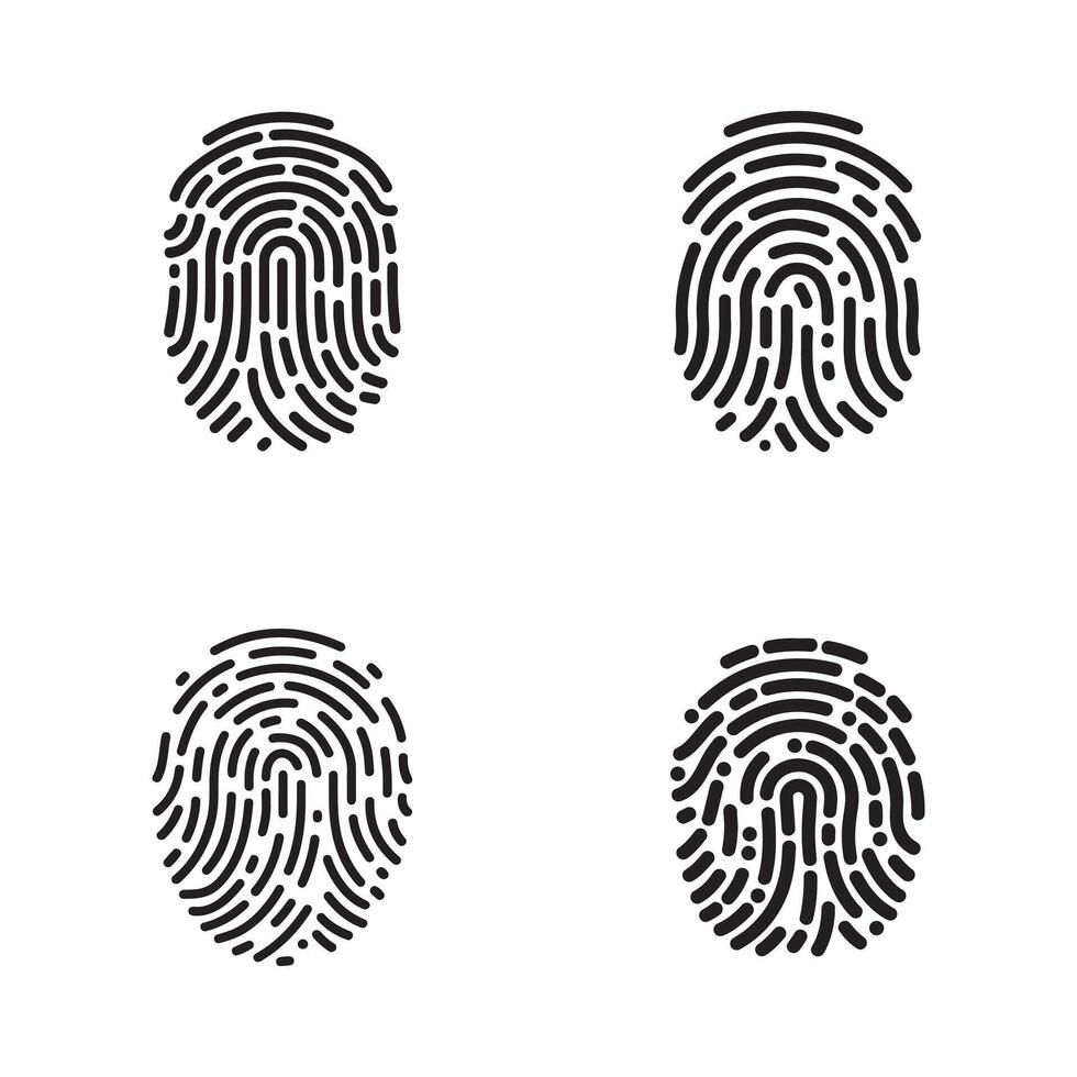 fingerprint Icons set vector
