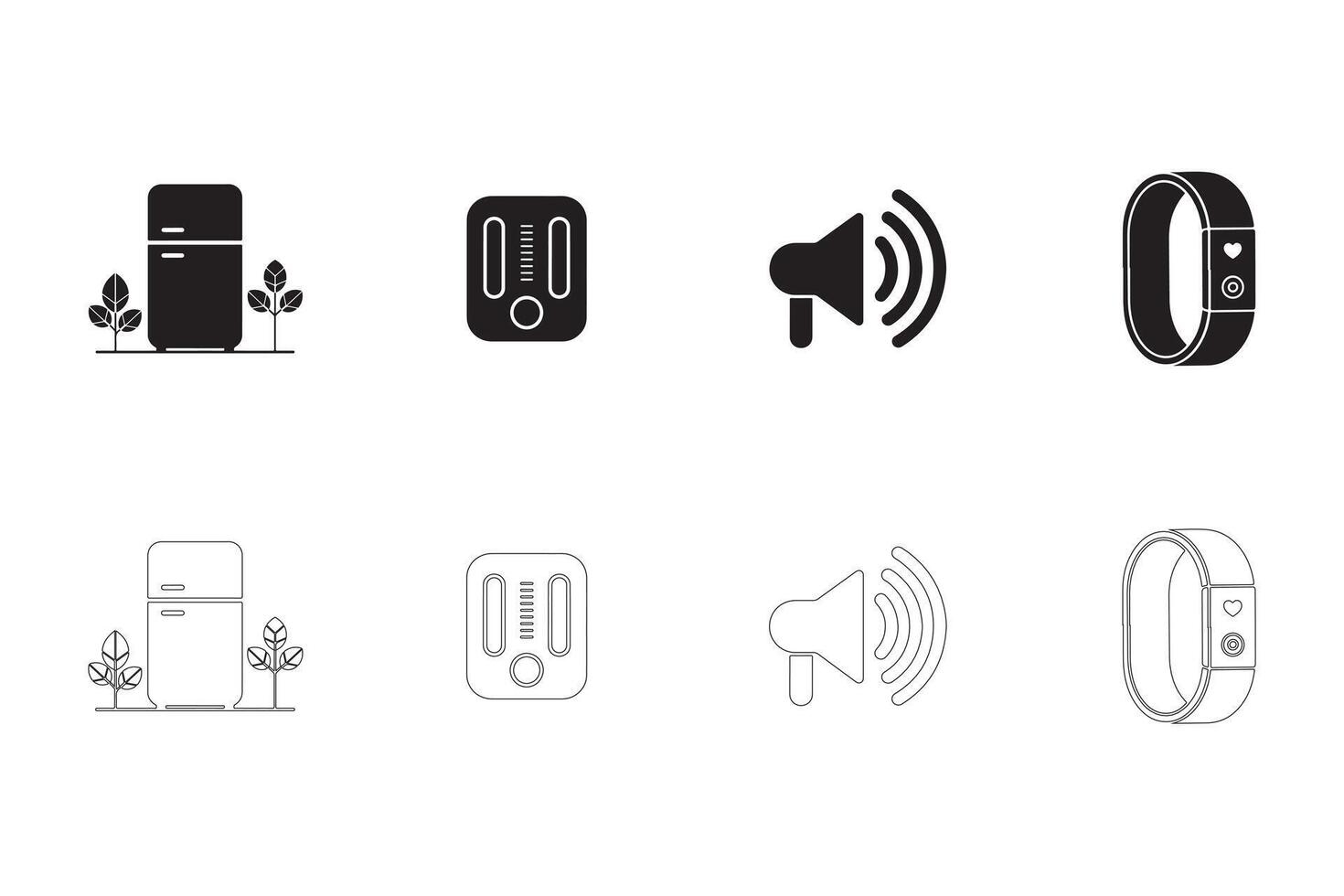 Essential Connected Device Icons for Web and Infographics vector