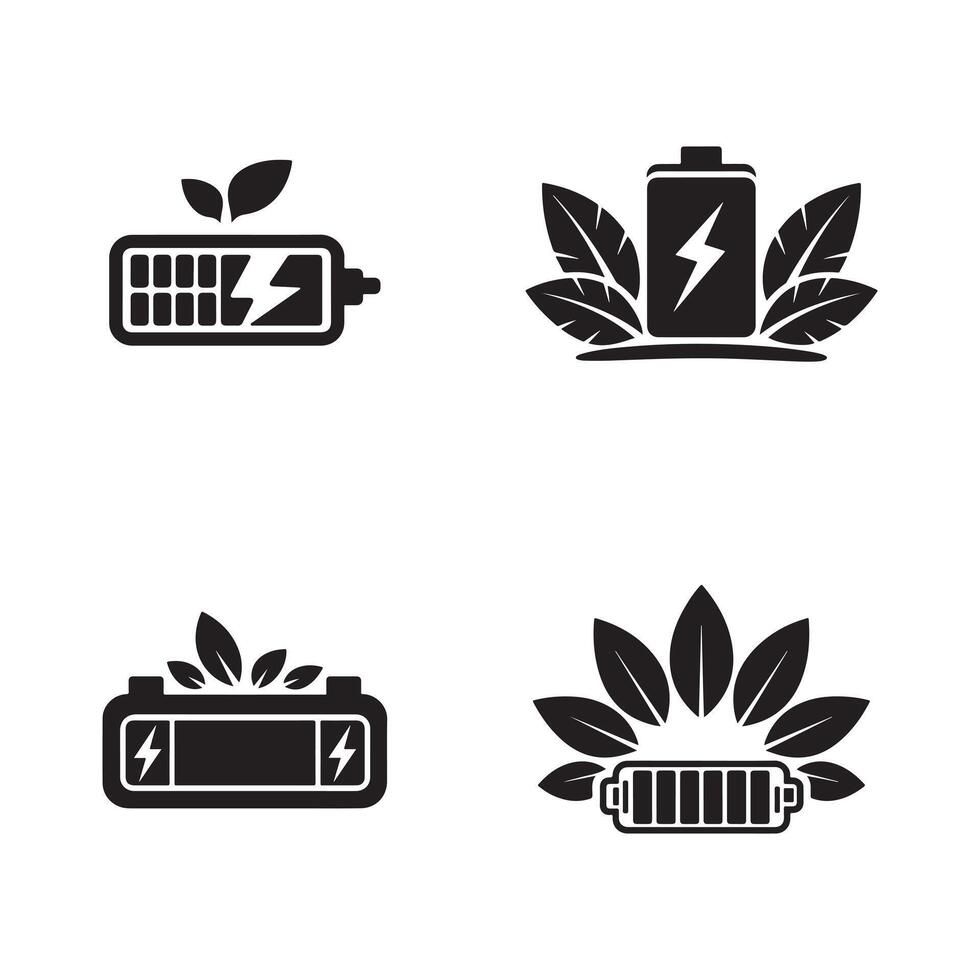 Eco-Friendly Battery Icons set. vector