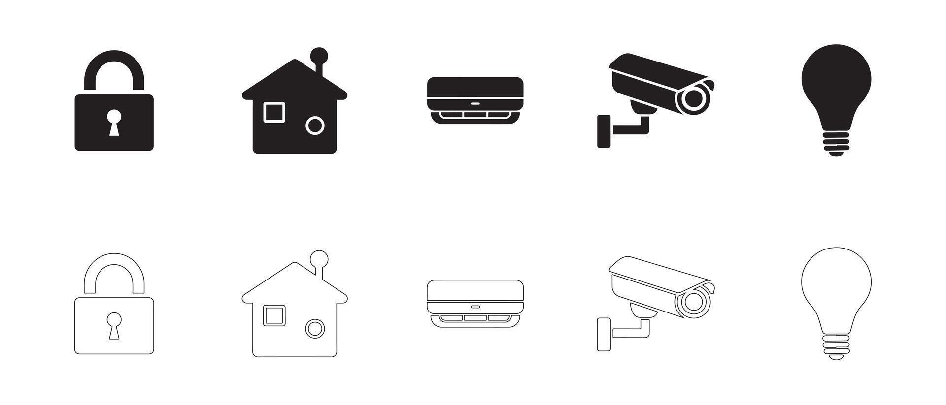 Modern Home Automation and IoT Symbols for Apps and UI vector