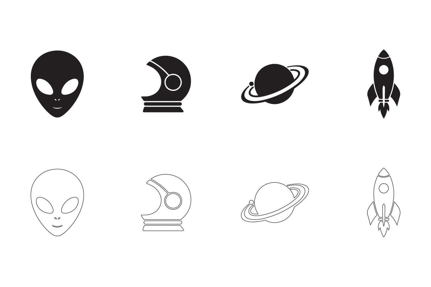 Professional Astronautics and Space Tech Icons for Branding and Design vector