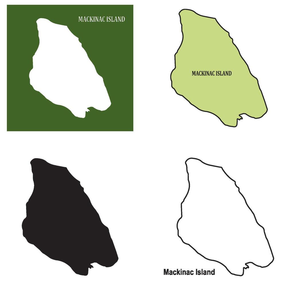mackinac island map design vector