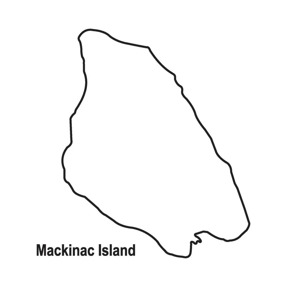 mackinac island map area vector