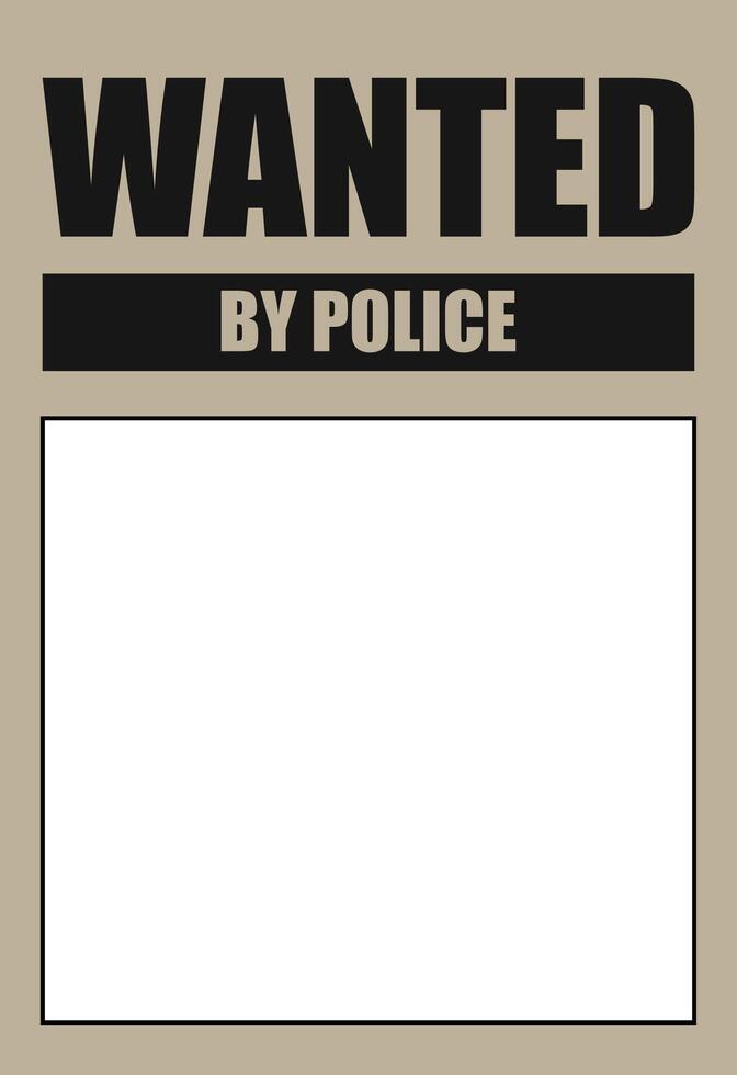 Wanted by police banner poster with place photo, criminal suspect, arrest law, justice and crime, search and investigation, warning template, document frame, capture prison vector