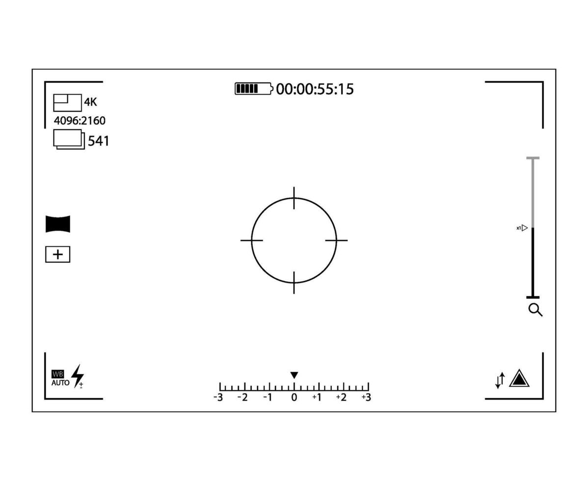 finder or snap shoot frame camera, shutter screen, capture viewfinder, flash aperture, equipment editing photography, photo and camcorder, cinematic preview camera shooting vector