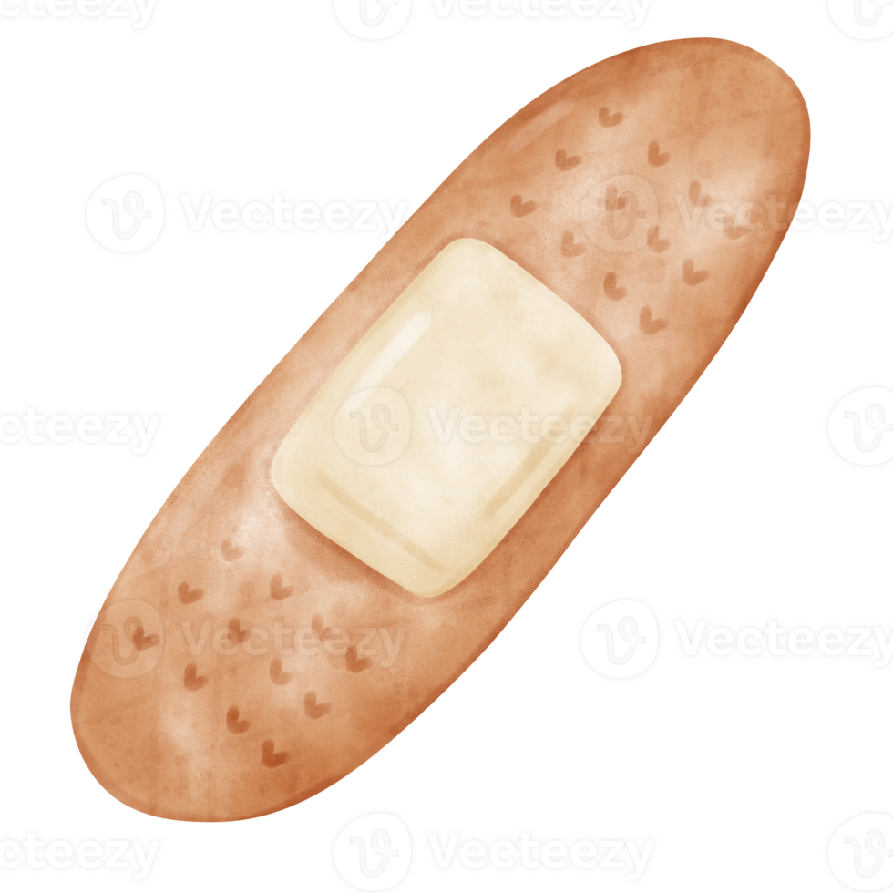 A bandage with a piece of white adhesive on it png