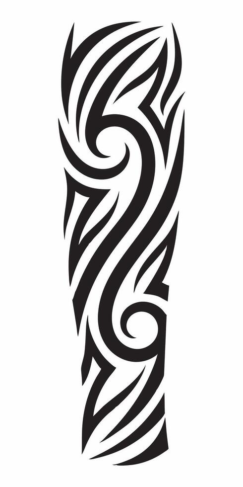 Spine Tribal Tattoo with Bold and Edgy Line Patterns vector