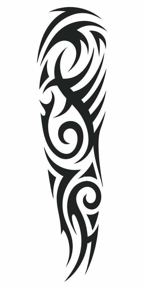 Aesthetic Tribal Tattoo with Symmetrical and Abstract Art vector