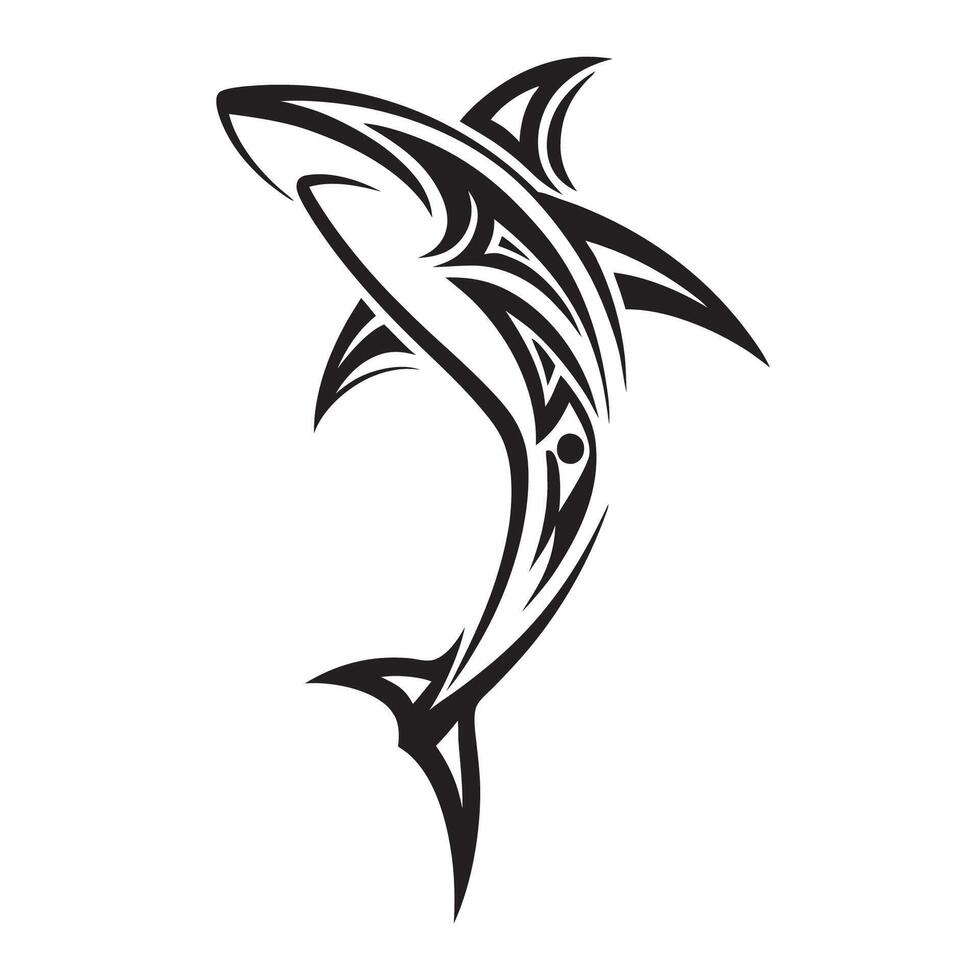 Polynesian Shark Tattoo for Men and Women with Bold Tribal Ink and Deep Symbolism vector
