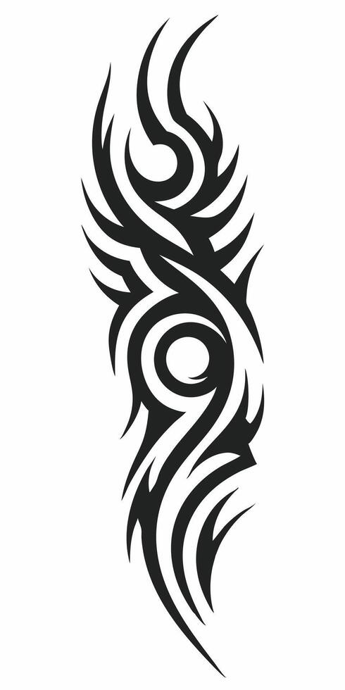 Professional Tribal Tattoo with Detailed Line Work vector