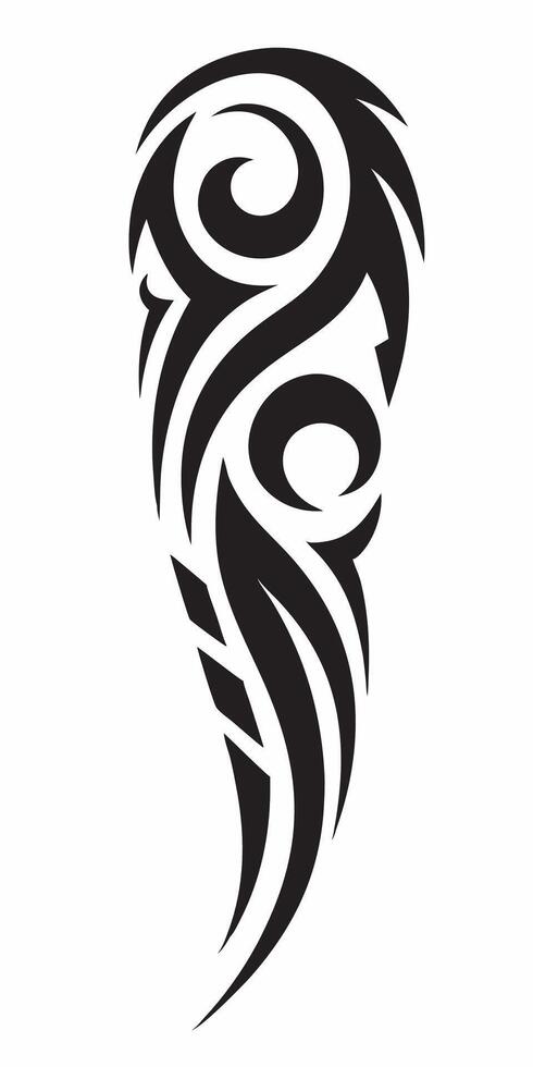 High Contrast Tribal Tattoo with Dark and Thick Lines vector