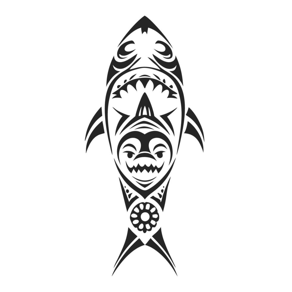Sacred Polynesian Shark Tattoo Design with Ocean Spirit Strength and Tribal Art Fusion vector