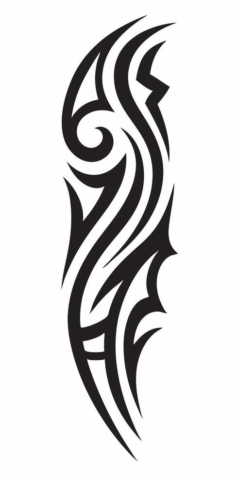 Stylish and Edgy Tribal Tattoo with Unique Curves vector