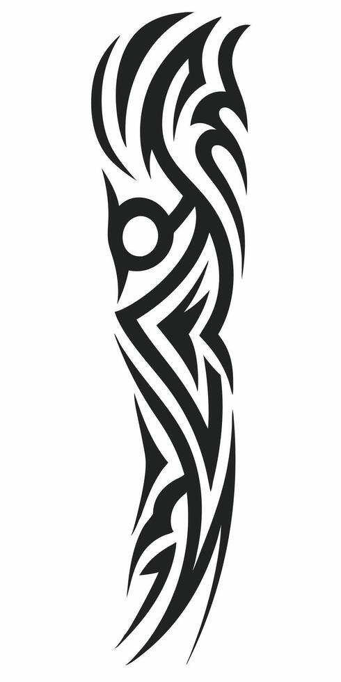 Strong and Bold Tribal Tattoo with Intense Curves vector
