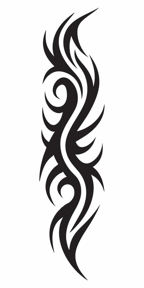 Detailed Tribal Tattoo with Edgy Swirls and Sharp Points vector