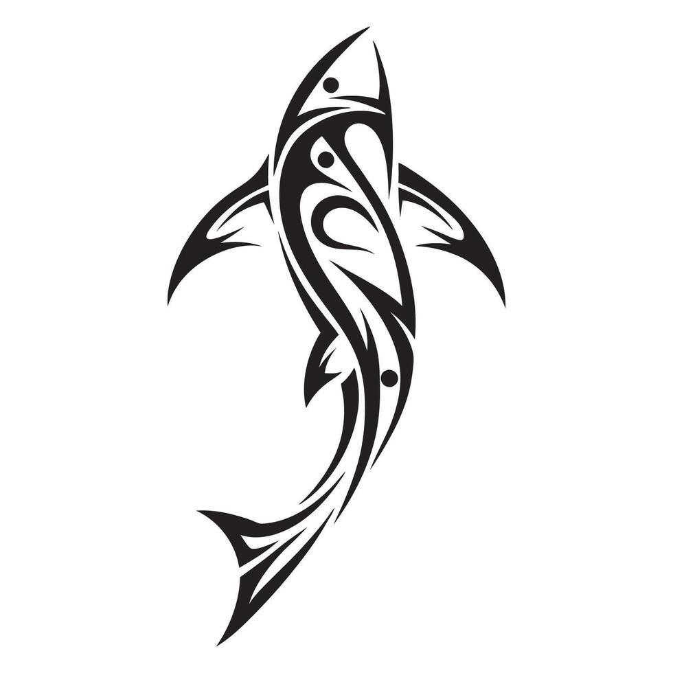Polynesian Shark Tattoo with Deep Cultural Meaning Representing Strength Protection and Courage vector