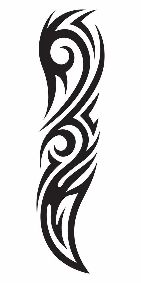 Bold Tribal Tattoo Design with Swirling Patterns and Details vector