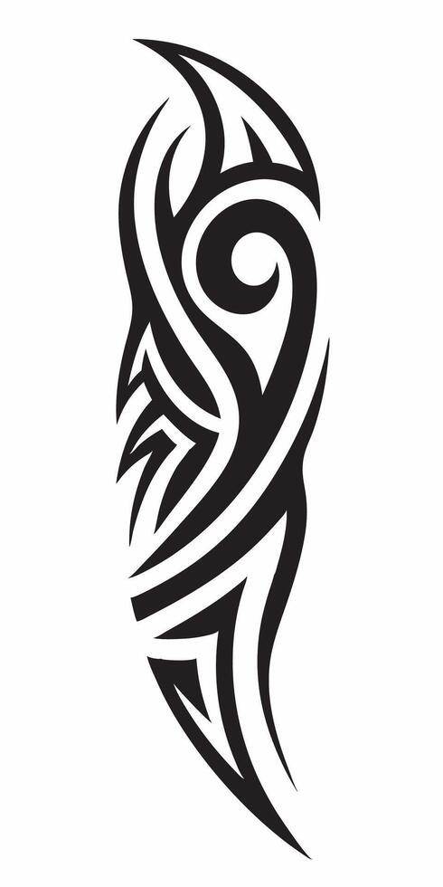 Modernized Tribal Tattoo with Unique Artistic Curves vector