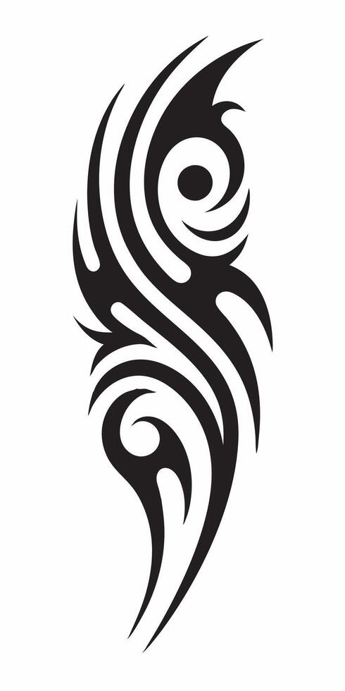 Unique Tribal Tattoo Design with Flowing Inked Patterns vector