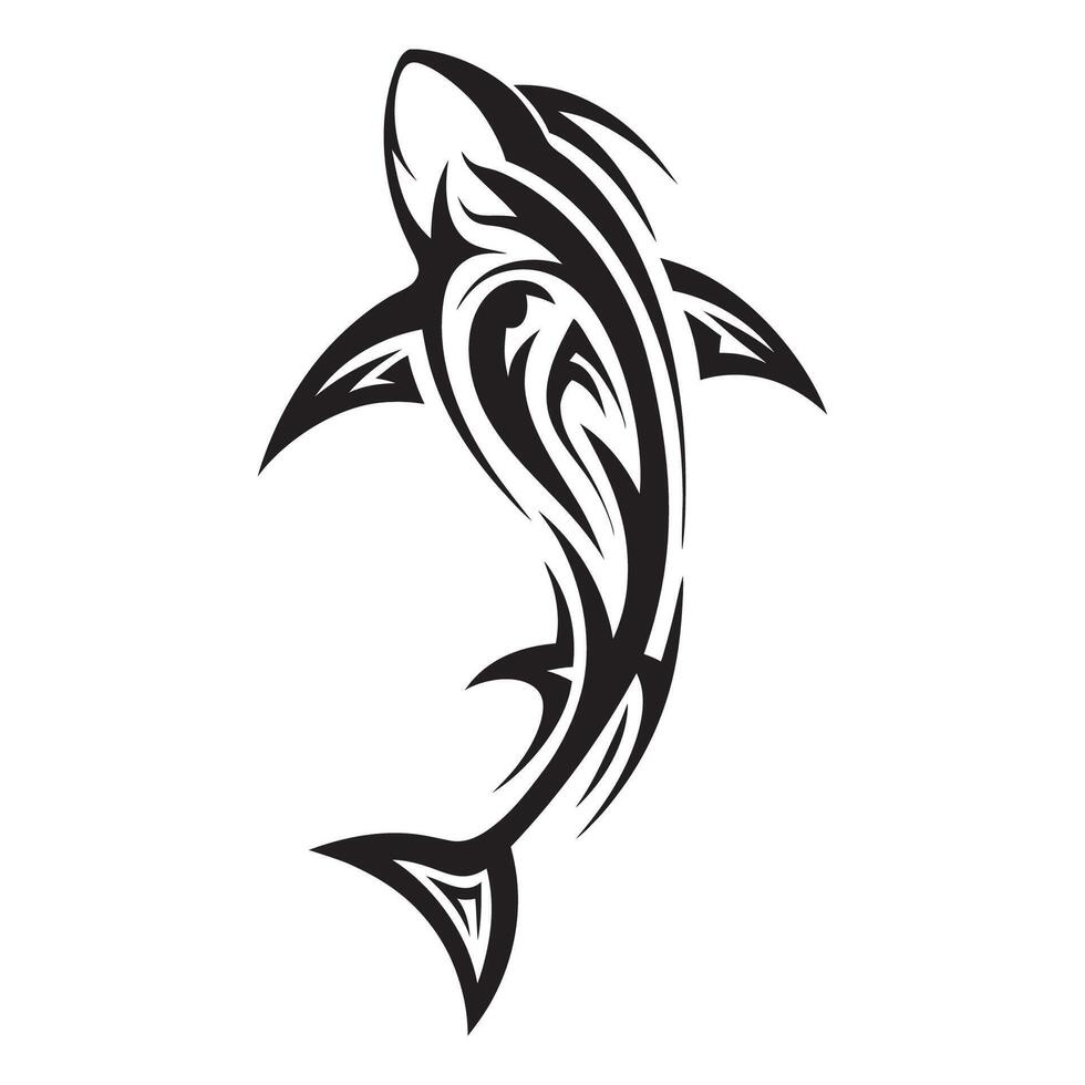 Spiritual Polynesian Shark Tattoo Design with Sacred Symbols and Oceanic Patterns vector