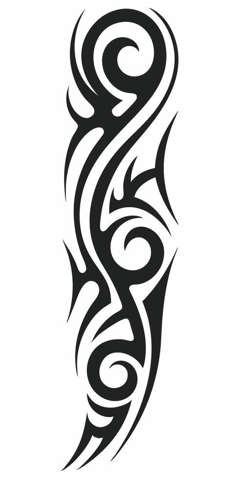 Elegant Tribal Tattoo with Swirling Black Ink Patterns vector