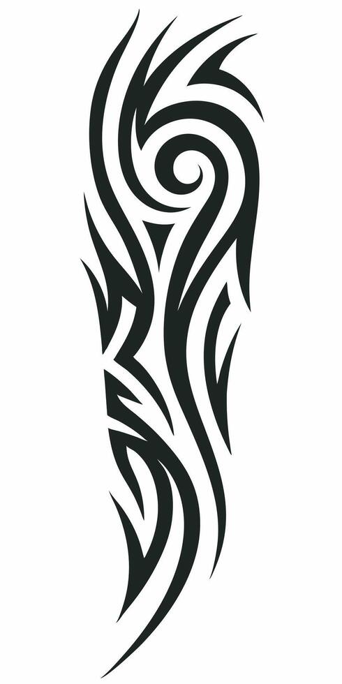 Powerful Tribal Tattoo with Thick and Intricate Lines vector