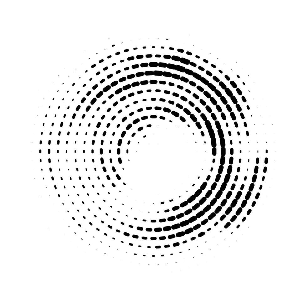 abstract round halftone spiral shape. Pop art coffee stain texture vector
