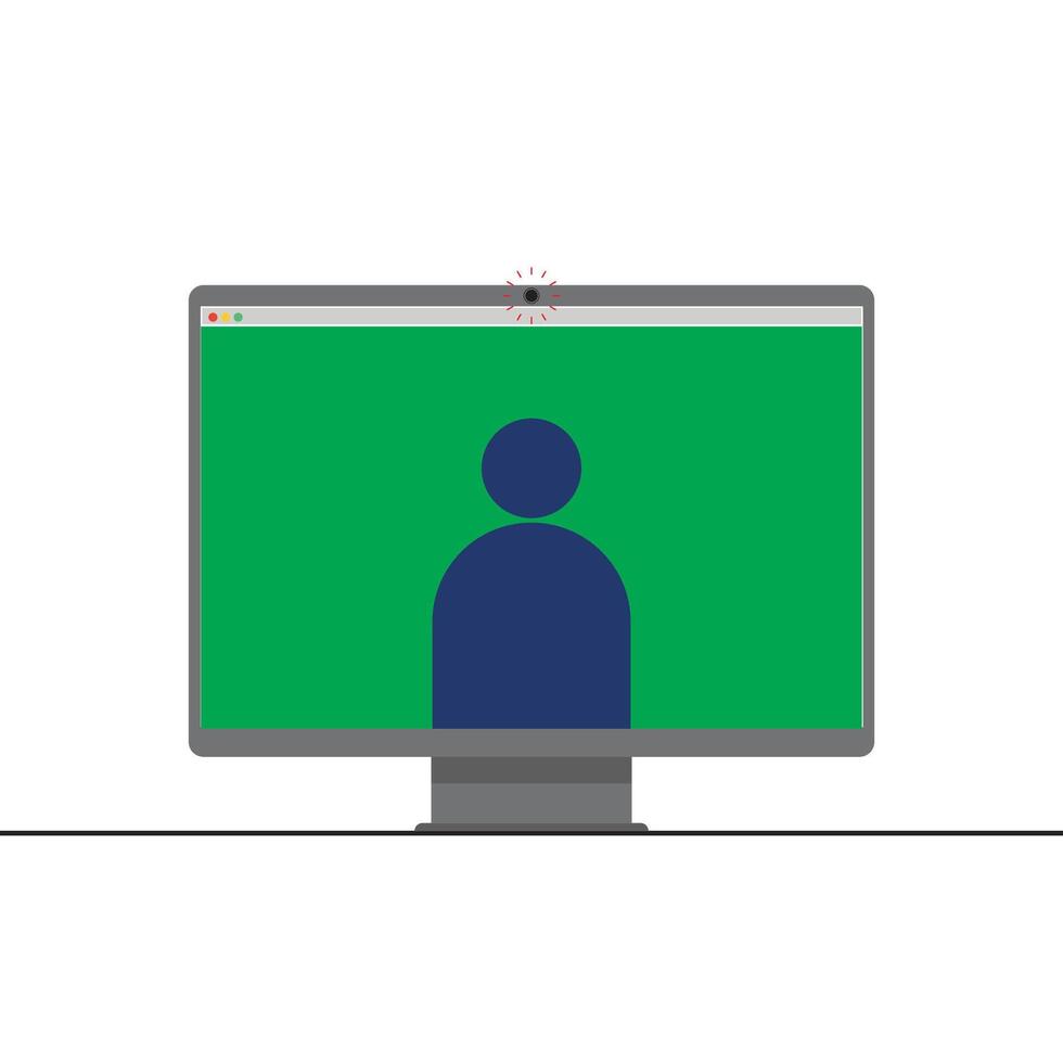 Online Call Privacy and Webcam Security Concept on Computer Screen vector