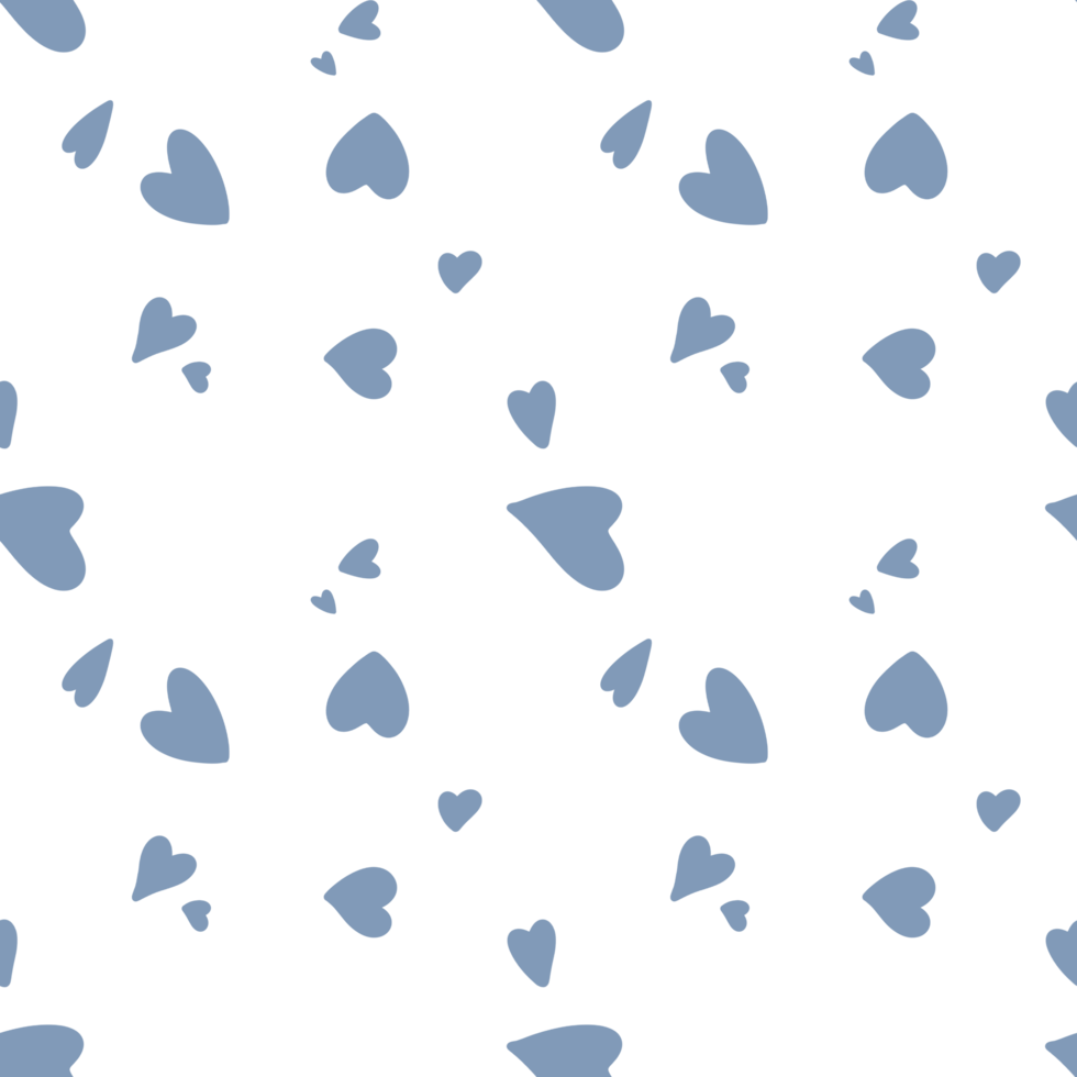 Happy Valentine's Day pattern with blue hearts. png