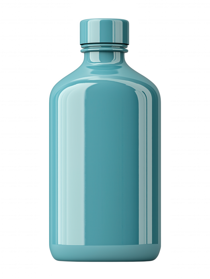 A clear bottle with a blue cap png