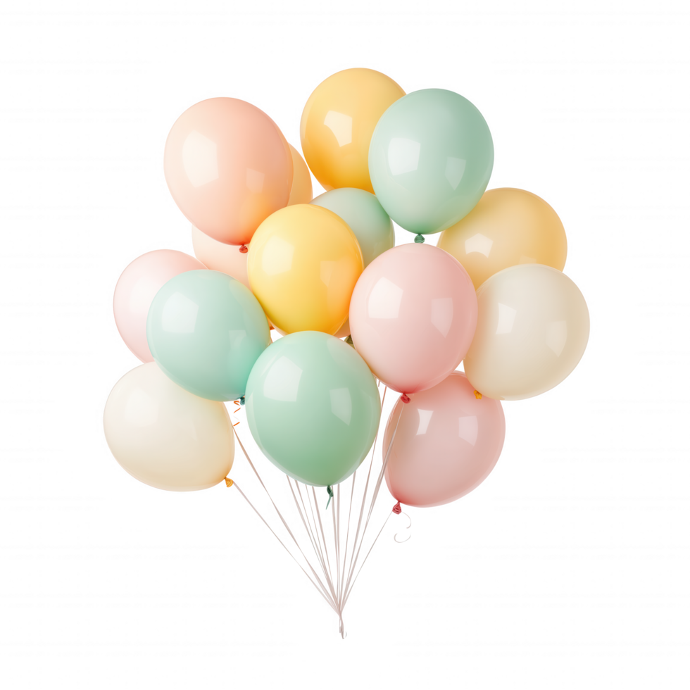 A bunch of balloons in various colors are tied together png