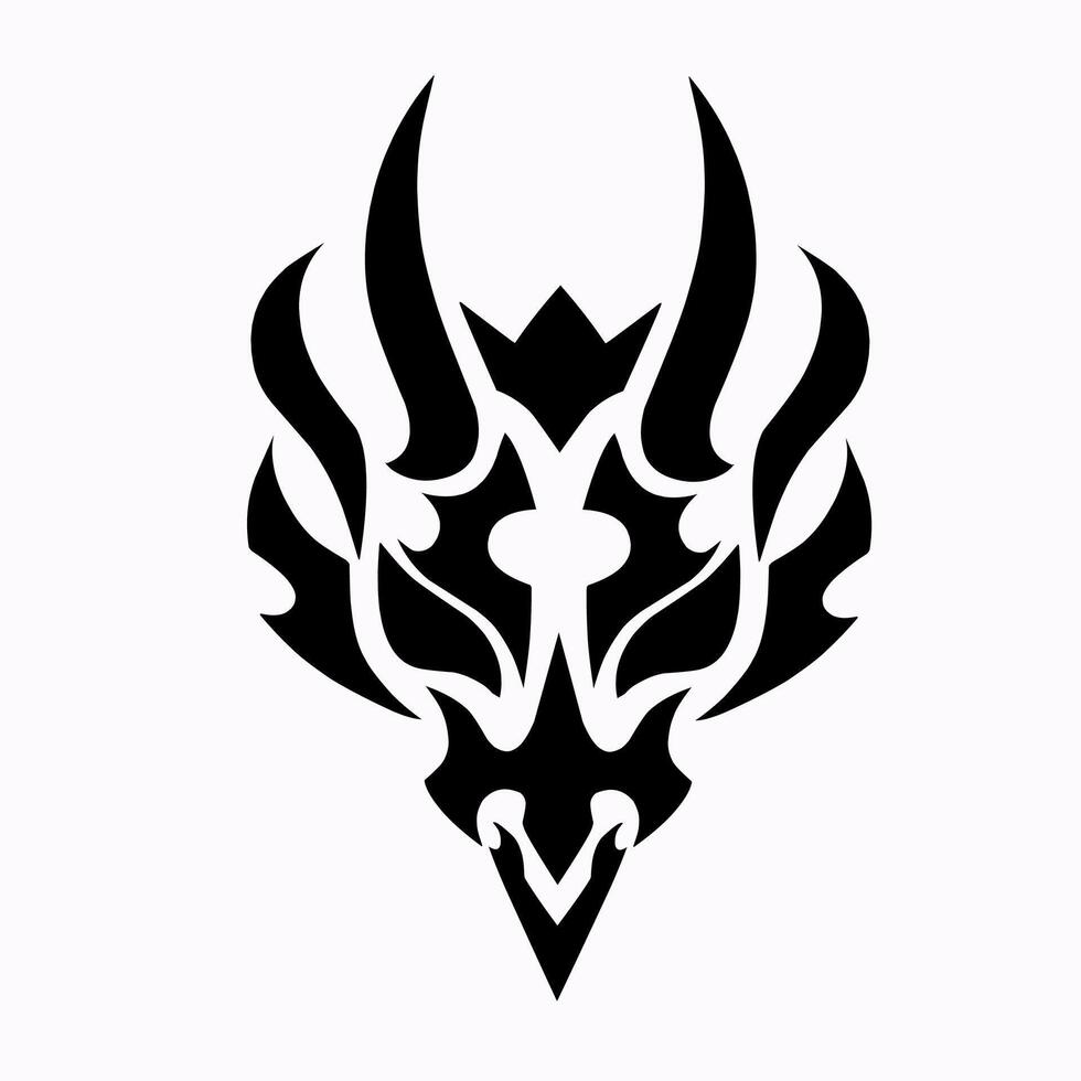 Tribal art abstract design symbols head dragons vector