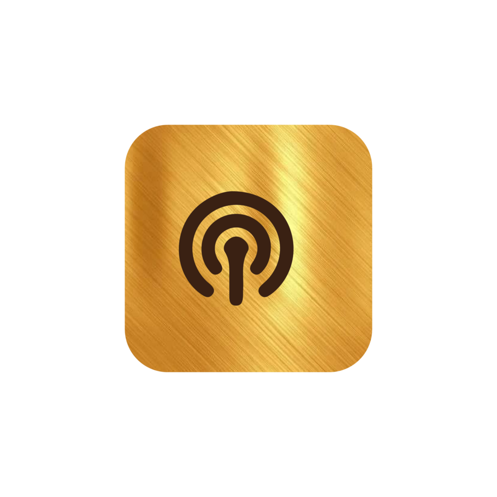 An app icon with a gold shape and a flat shape png