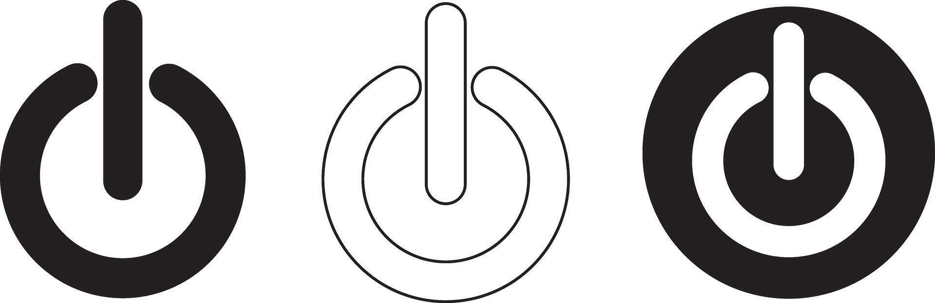Power Button Icon Set On White Background vector